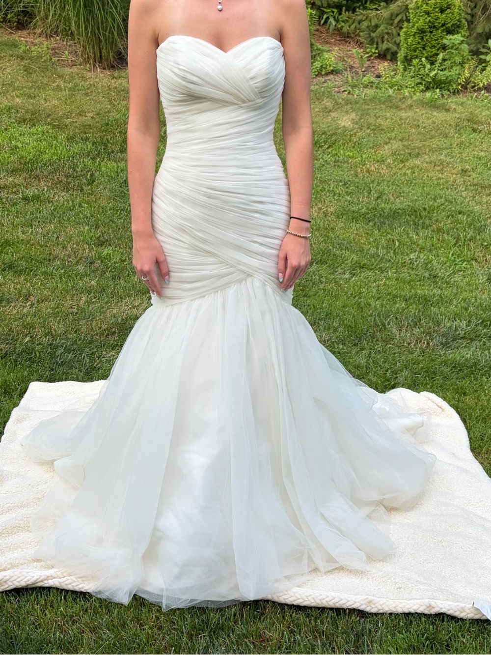 Mori Lee Strapless White Mermaid Wedding Dress